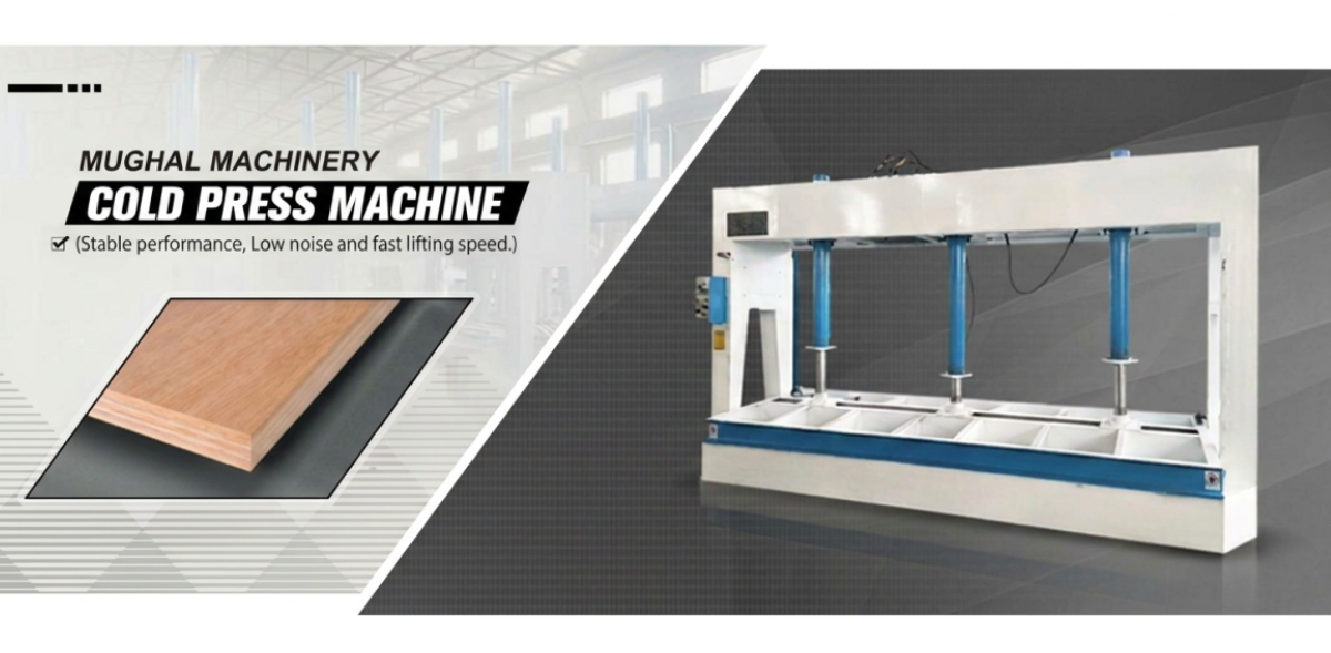 50-ton industrial hydraulic cold press machine for woodworking and door lamination manufacturing.